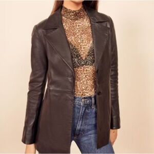 Reformation Veda Bowery Leather Blazer